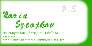 maria sztojkov business card